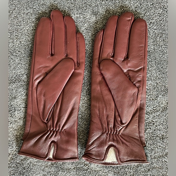 QOF Winter Genuine Leather Gloves for Women, Cashmere Lined, Medium - Picture 3 of 6